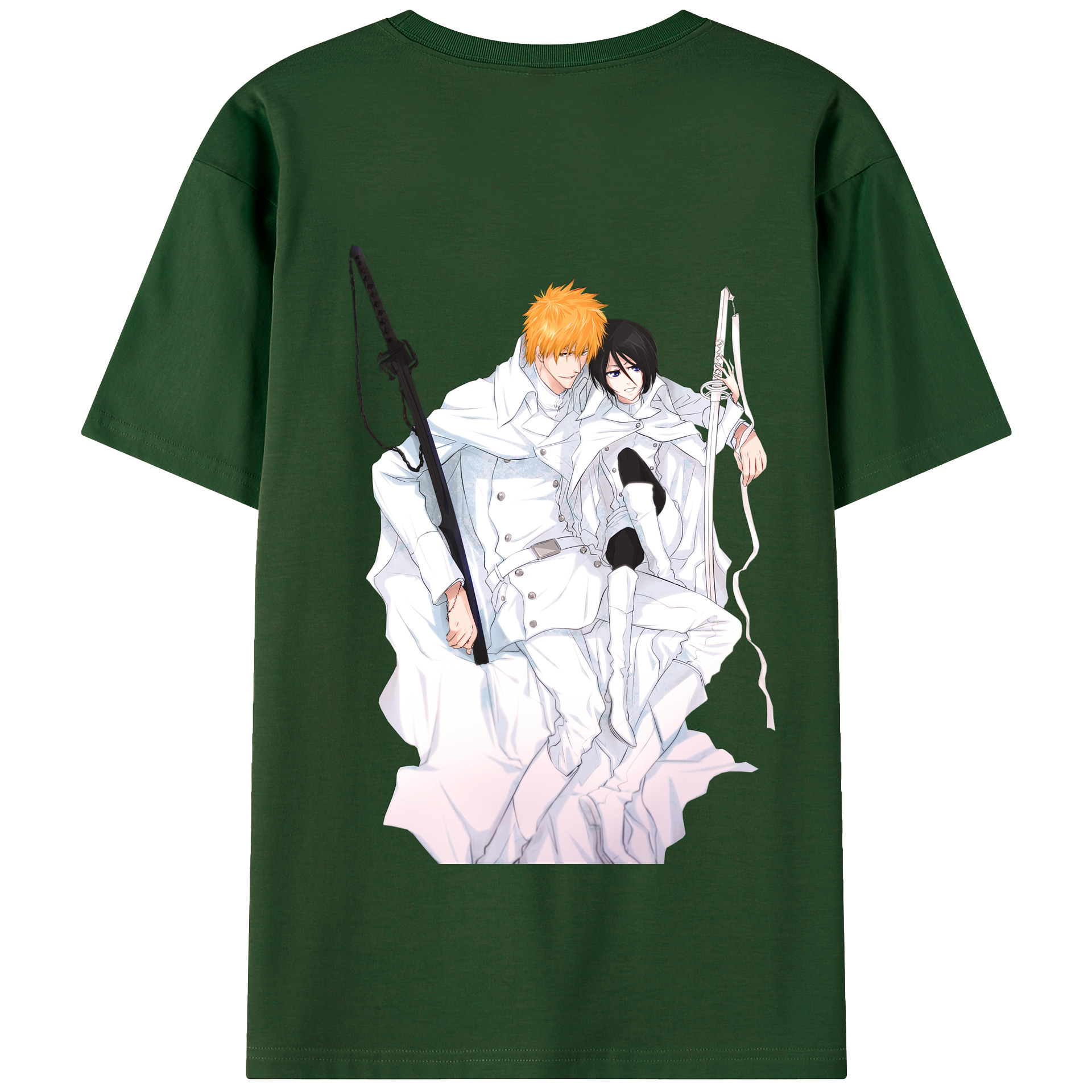 （画像用） ブリーチ 黒崎一護（くろさき いちご）BLEACH Kurosaki Ichigo 綿100％半袖Tシャツ（背面プリント）